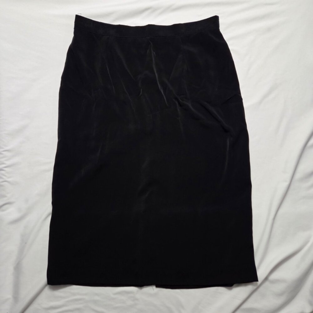 Paris Star Black Midi Skirt Size Vintage 16 Made in Canada Vintage Workwear Slit